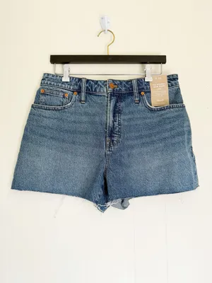 NWT MADEWELL Perfect Jean Shorts Women Curvy Raw Hem Stretch Size 31 thumbnail 3