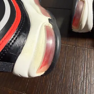 Nike Air Max 97 Black White Red Croc Print Sneakers Chicago Bulls Shoes Womens 8 thumbnail 5