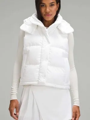 Lululemon Wunder Puff Cropped Down Fill Vest In White Size 2 thumbnail 1