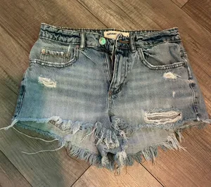 distressed denim shorts thumbnail 1