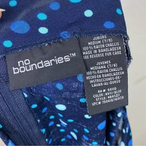 Vintage y2k No Boundaries Navy Polka Dot Sleeveless Mod Dress thumbnail 5