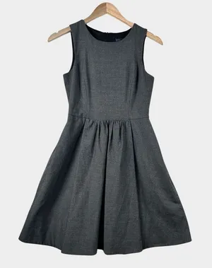 Zara Basic Jumper Dress Sz XS Gathered Waist School Girl Academia Minimalist‎ thumbnail 1