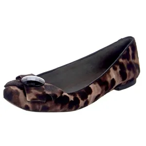 Stuart Weitzman Leopard Calf Hair Gemstone Bow Ballet Flats Brown Black 6.5M thumbnail 9