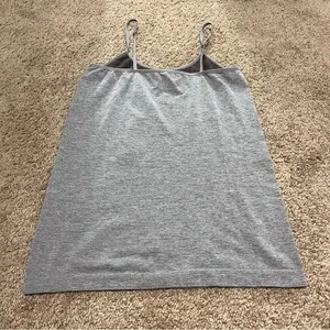 Gray And Brown Energie Spaghetti Strap Tank Top. Has adjustable straps. thumbnail 2
