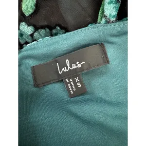 NWOT Lulus Green Black Minka Floral Burnout Velvet Maxi Dress Sweetheart Size XS thumbnail 8