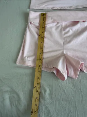 LA Glow Ribbed High-Waist Bike Shorts set in Pale Pink thumbnail 7
