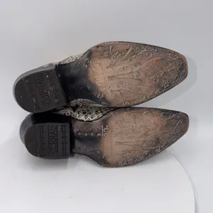 Corral A3655 Genuine Exotic Python Snip Toe Western Ankle Boots Size 7.5 B Taupe thumbnail 6