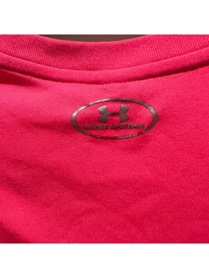 Hot Pink Women’s Under Armour V-Neck Dri-Fit Workout T-Shirt Size Small thumbnail 4