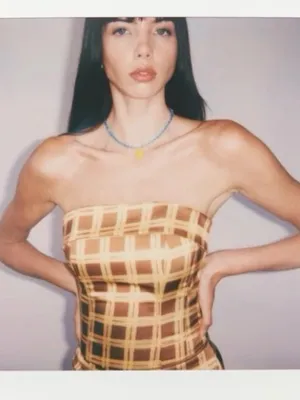 With Jean Carla Corset Top in Cher Plaid Size XS thumbnail 2