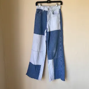 PacSun Women Jeans Blue Denim Size 25 Color Block High Waist Cropped thumbnail 2
