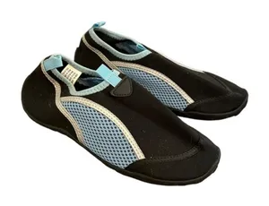 Women's Size Small 5-6 Water Shoes Black Light Blue Gray Slip On Water Resistant thumbnail 1