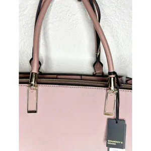 Gramercy & Grand Satchel Bag Womens Medium Pink Faux Leather Vegan Zip Purse thumbnail 2