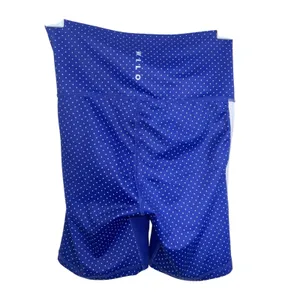 NWT Wilo the Label Contour Surf Blue Polka Dot Cross Over Waist Bike Shorts XS thumbnail 2