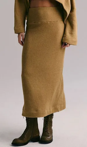 Free People free-est Milley Midi Skirt in Tan thumbnail 1