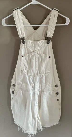 Old Navy Tan Short Overalls thumbnail 1