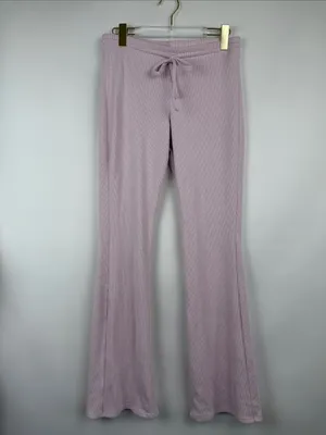 Gilly Hicks Mid Rise Flare Cozy Pink Waffle Lounge Pants Size Medium thumbnail 3