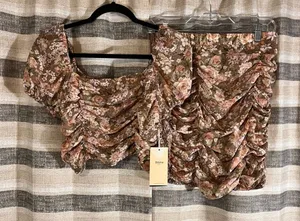 Blashe Two Piece Floral Skirt‎ Set Size Medium thumbnail 1