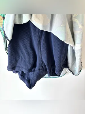 Offline by Aerie Ribbed Cut-out Romper Dress Navy Blue Green Floral Active thumbnail 8