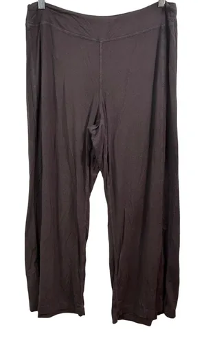 Fresh Produce Womens Brown Wide Leg Seam Front Rayon Stretch Pants Size L USA thumbnail 1