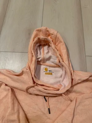 Carhartt Newberry Relaxed Fit Peach Pullover Hoodie Sweatshirt Womens Size Small thumbnail 4