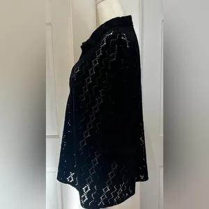 Zara Black Diamond Pattern Cut Work Shirt Size XL Unisex thumbnail 5