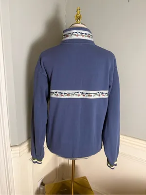 Parks Project Blue Quarter Zip Pullover Wildlife Embroidered Sweatshirt S thumbnail 2