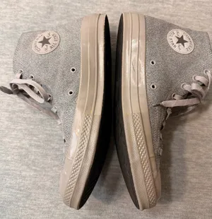 Converse Chuck Taylor All Star High Top Silver Glitter Women’s 12 NYC thumbnail 2