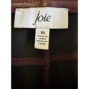 Joie Women's Size 10 Burgundy Faux Leather‎ Straight Leg Pants NWT Lined thumbnail 11