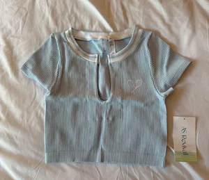Altar’d State Revival Skyway Tennis Ribbed Baby Tee Size XS/S thumbnail 1