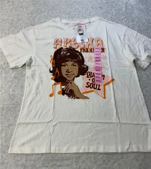 Aretha Franklin Queen of Soul White Graphic T-Shirt‎ Small NWT BCI Cotton. thumbnail 1
