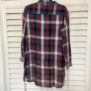 Vintage‎ Havana Red And Blue Plaid Dress Size Medium thumbnail 2