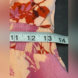 PrettyGarden Halter Floral Pink & Red Sleeveless Tiered Sundress size L NWT thumbnail 12