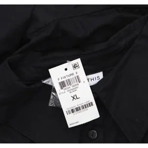 And Now This Womens Side Ties Button Up Shirt Poplin Ruched Dress Black XL thumbnail 4