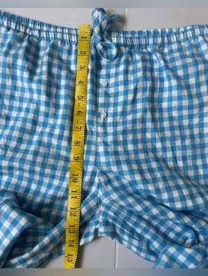 Colsie White and Blue Gingham Flannel Pajama Size L Size L thumbnail 7