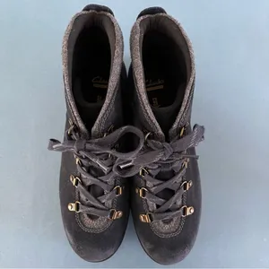 Clarks Faralyn Alpha Navy Blue Suede Lace Up‎ Hiking Ankle Boots thumbnail 5