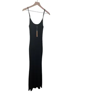 Skims Soft Lounge Long Slip Dress Black Size Large NWT Authentic thumbnail 5