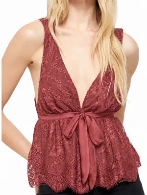 Free People Chante Lace Tank in Frenchie Kiss thumbnail 1