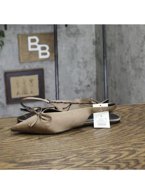 A New Day Womens Camille Satin Slingback Bow Flats 94648296 Brown 9M thumbnail 7
