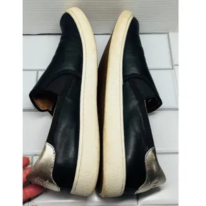 UGG Cas Slip-On Sneakers Womens 11 Black Leather Good Metallic Heel Slip On Shoe thumbnail 8