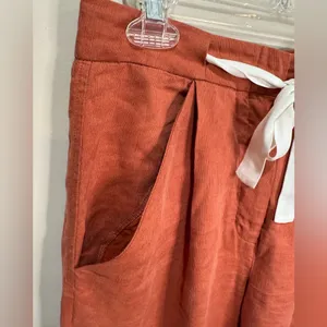 Aritzia Wilfred allant linen blend cropped pants Sz‎ Small thumbnail 4
