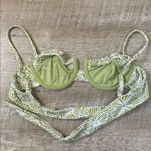 Blackbough Audrey Bikini Top In Sage Green Size Small thumbnail 2