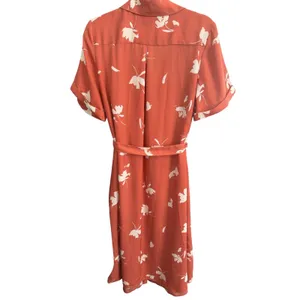 AVA & VIV Plus Size Orange Floral Dress Midi Belted‎ Pockets 1X thumbnail 5