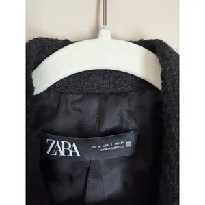 Zara Tweed Tailored Blazer Women Size S Black Double Breasted Gold Button NWT thumbnail 5