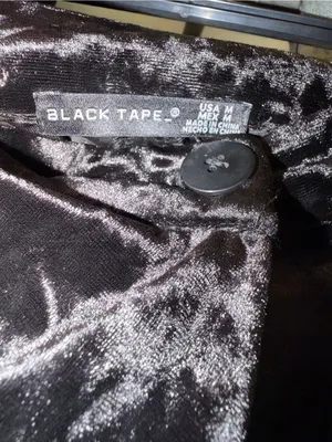 Black Tape_ Black Crushed Velvet Skort with Button Front thumbnail 2