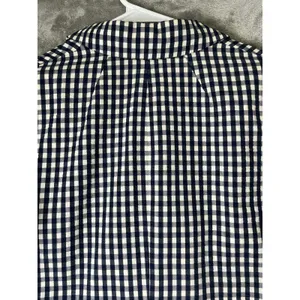 J.Crew Puckered Gingham Blazer Navy White Cotton 1-Button Blazer Jacket Size 6 thumbnail 4