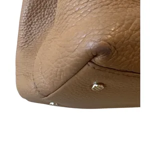 Tory Burch Pebbled Leather Chain Tote‎ Brown Camel Slouchy Bag thumbnail 6