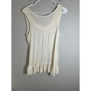Banana Republic Womens Cream Rayon Cowl Neck Ruffle Hem Tank Top Small 858926-00 thumbnail 8