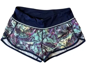 Lululemon Speed Up Shorts Women 4 Abstract Workout Summer Beach Low Rise Running thumbnail 1