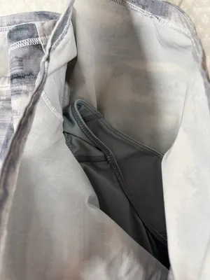 Athleta Gray Tie Dye Lined Racer Run Shorts‎ thumbnail 3