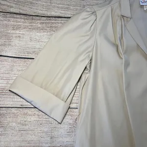 VTG 70s The Traveler Duster Beige Button‎ Front Dress Womens Large Deadsock NEW thumbnail 4